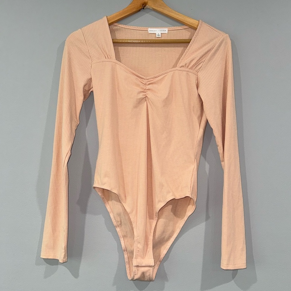 Society + Stitch Long Sleeve Light Pink Bodysuit Size Small